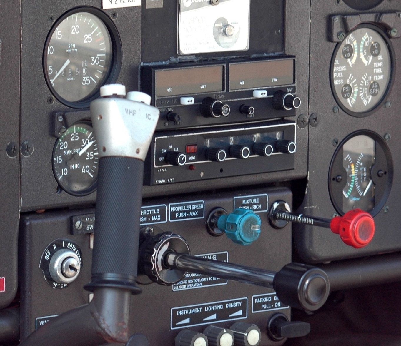 radio equipment in an aircraft cockpit